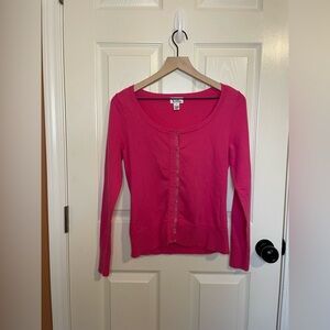 Lilly Pulitzer Vintage Pink Babydoll Button Down Cardigan Size Small